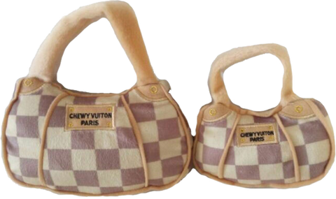 Chewy Vuiton Checker Handbag Dog Toy