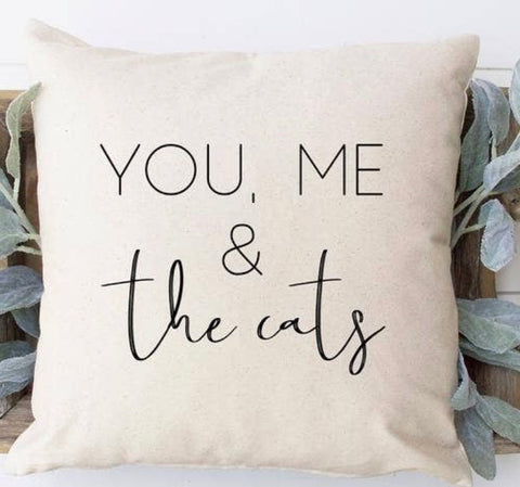 You, Me and the Cats Pillow