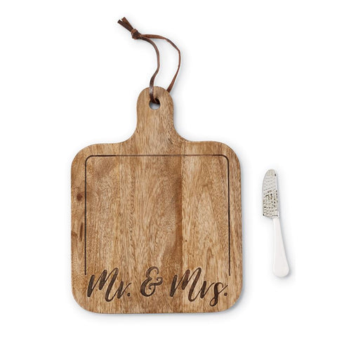 Mr. & Mrs. Engraved Wood Paddle Board Set